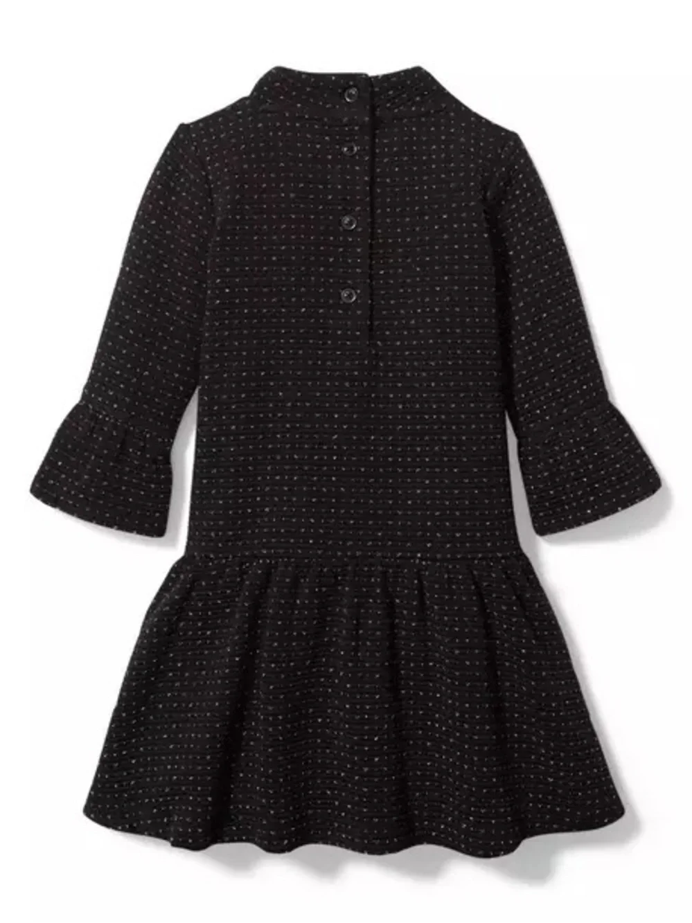 Janie and Jack Dot Polkadot Jacquard Dress Black Gold Bow Girl Sz 2T